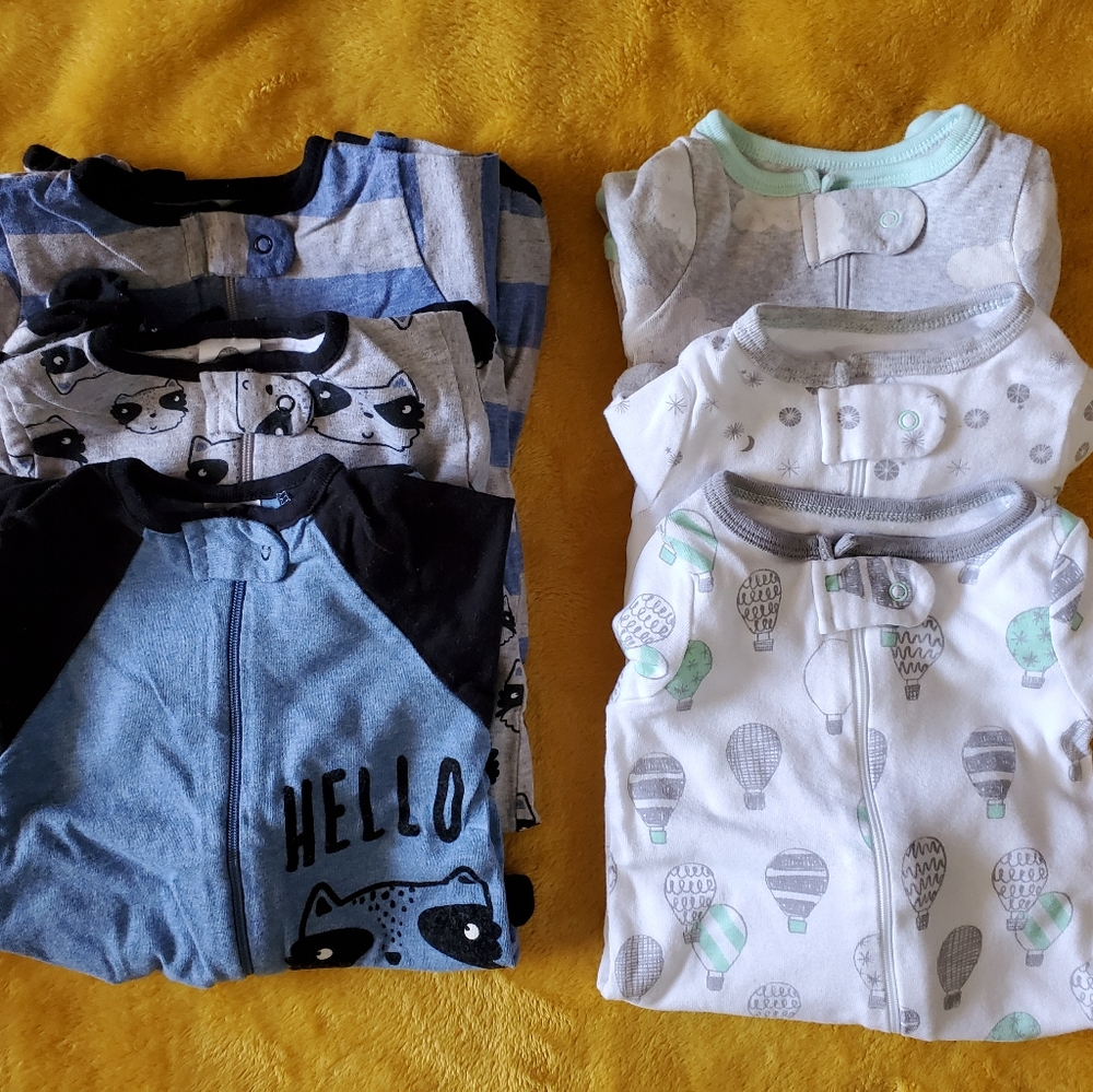 Set of 6 Baby Boy Pajamas